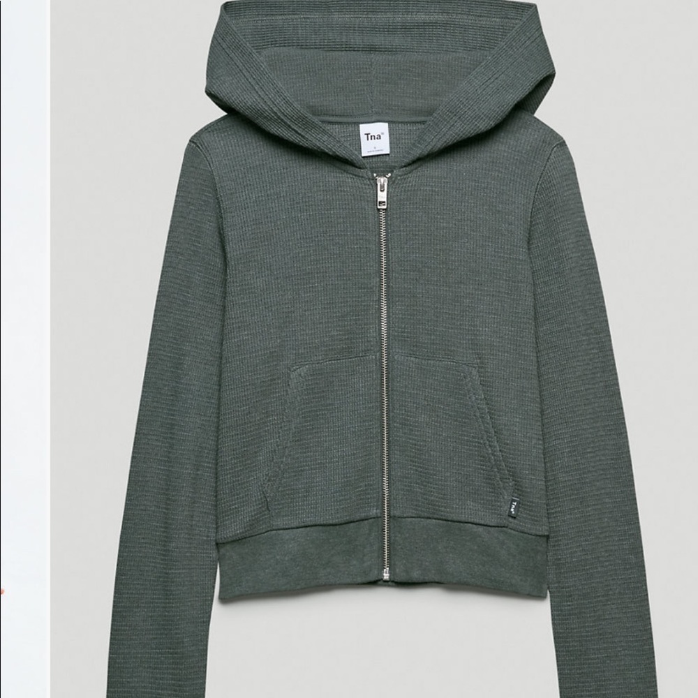 Aritzia waffle zip hoodie